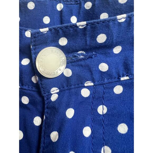 Lauren Jeans Co. Ralph Lauren Size 10 Blue White Polka Dot Capri Pants - Picture 8 of 13